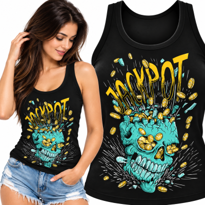 TANK TOP ŚMIESZNY    DAMSKI JACKPOT